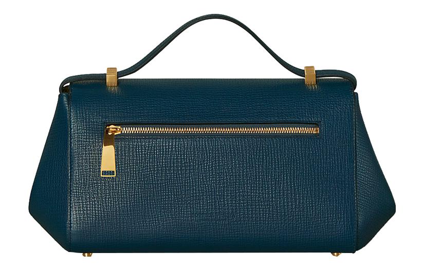 Bottega Veneta Темно-синяя женская сумка через плечо из зерненой телячьей кожи среднего размера — фото 3