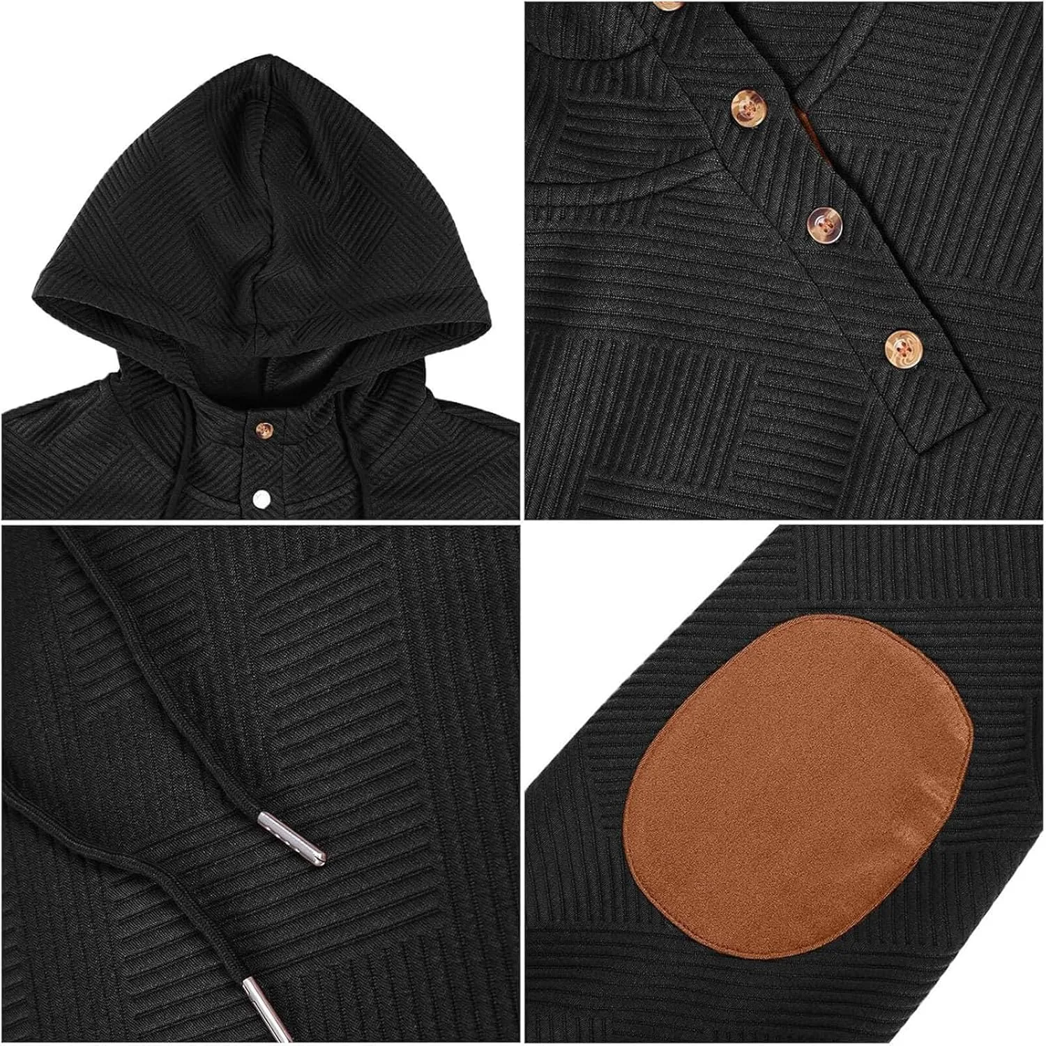 Мужская толстовка с капюшоном Casual Cotton, длинный рукав, на молнии — фото 4