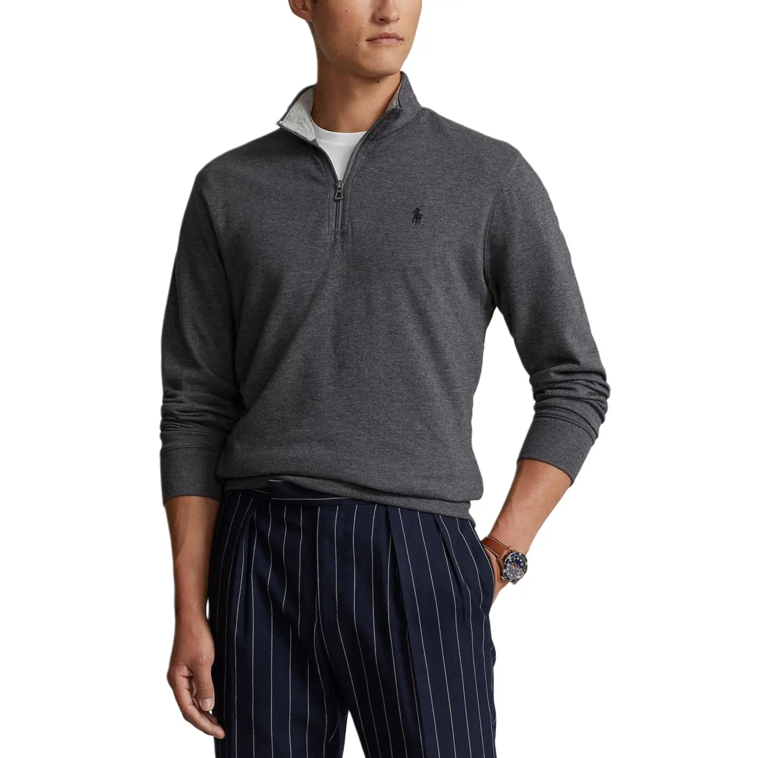 Cotton Long sleeve Polo Shirt Polo Ralph Lauren, серый — фото 4