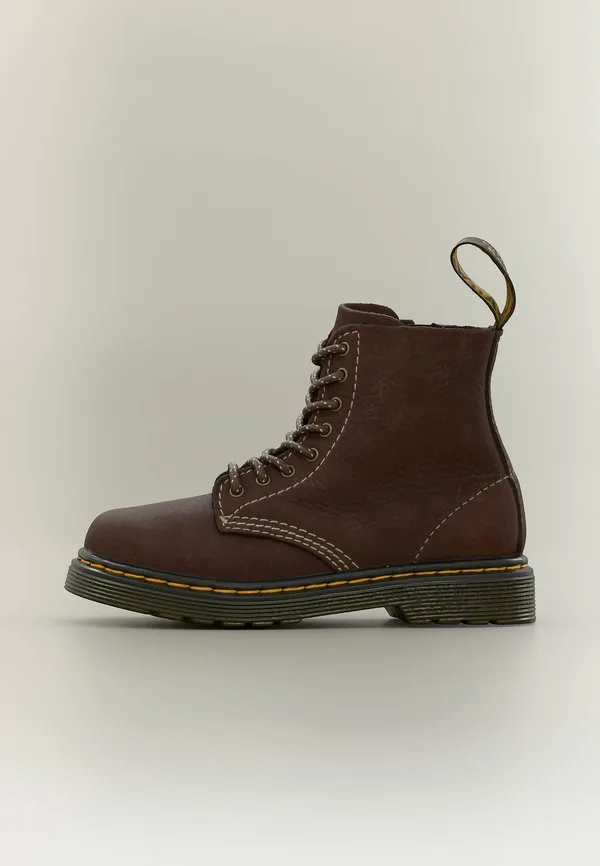 Ботинки Dr. Martens 1460 Pascal унисекс на шнуровке с 8 люверсами, нубук, Dark Brown