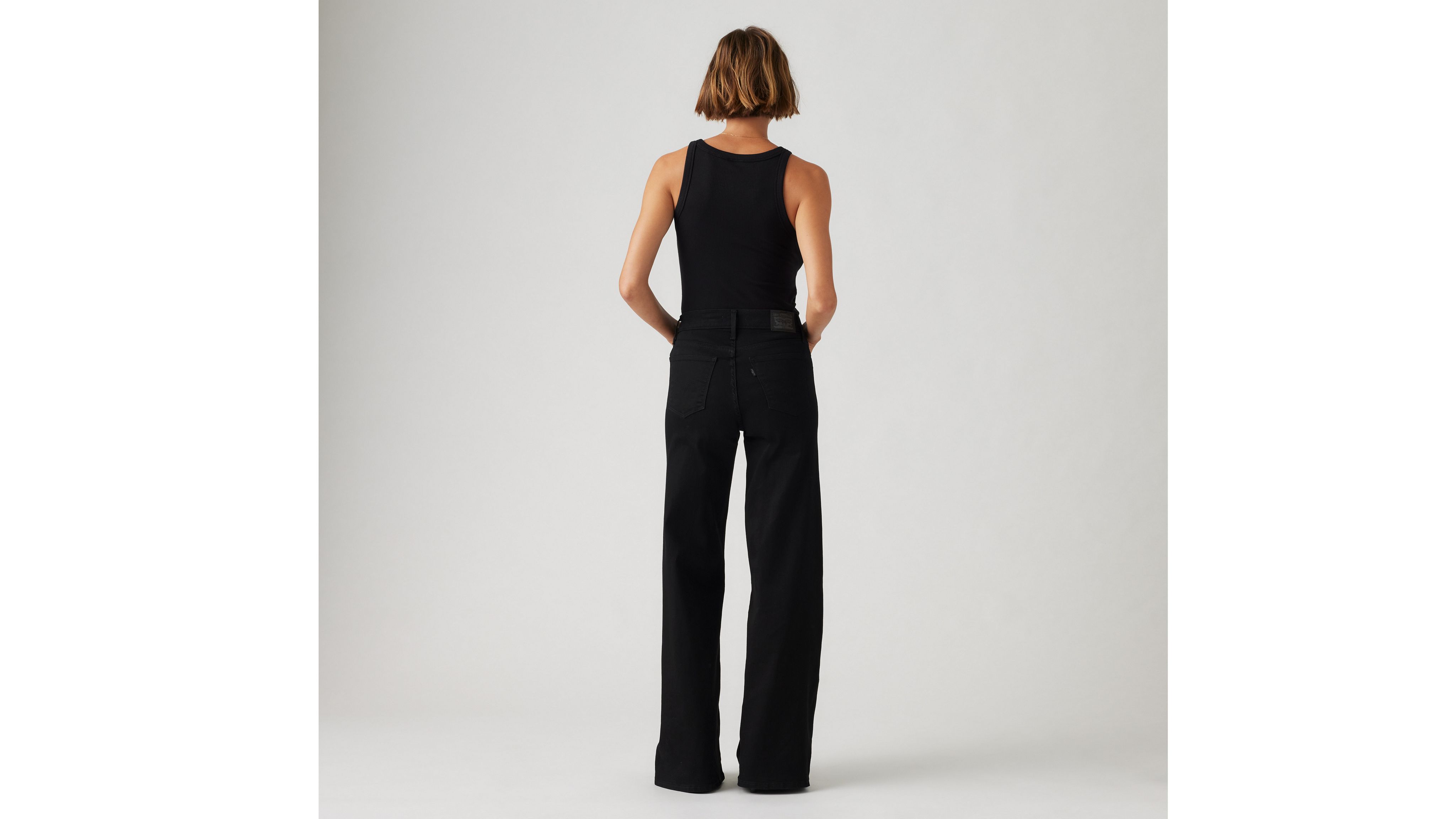 Женские джинсы Levi's 318 Shaping Wide Leg, черный — фото 3