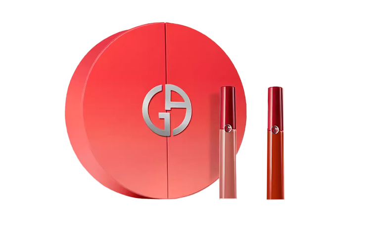 

GIORGIO ARMANI Набор новогодних красных помад в тубах двойной упаковки velour легко наносится