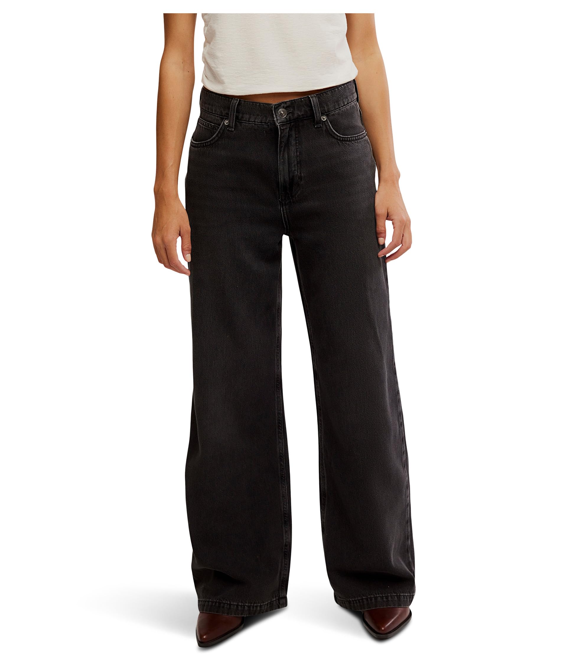 

Джинсы Free People We The Free Stride Straight 'n Wide Jeans, цвет Miles To Go