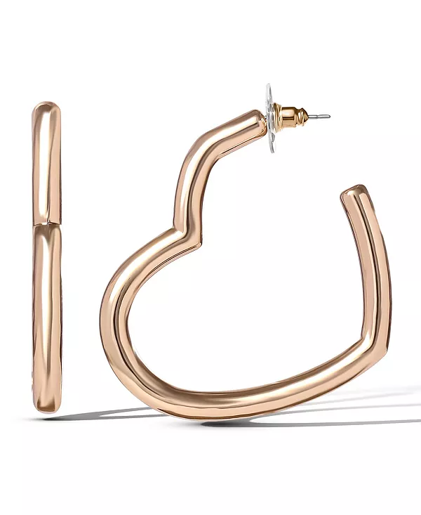 

Тонкие проволочные серьги-кольца в форме открытого сердца из золота Jessica Simpson, gold