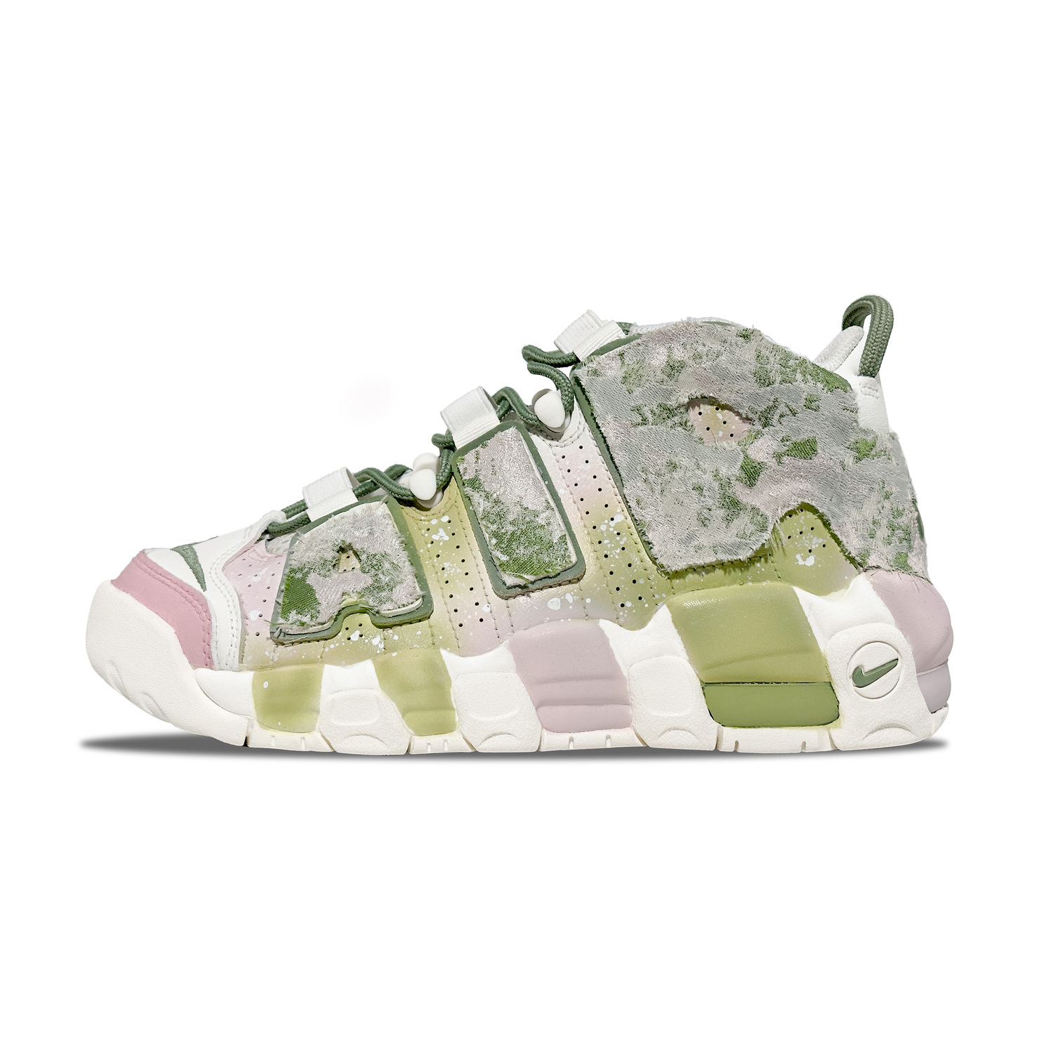 Антискользящие износостойкие баскетбольные кроссовки Air More Uptempo Mid Top для подростков Nike, белый