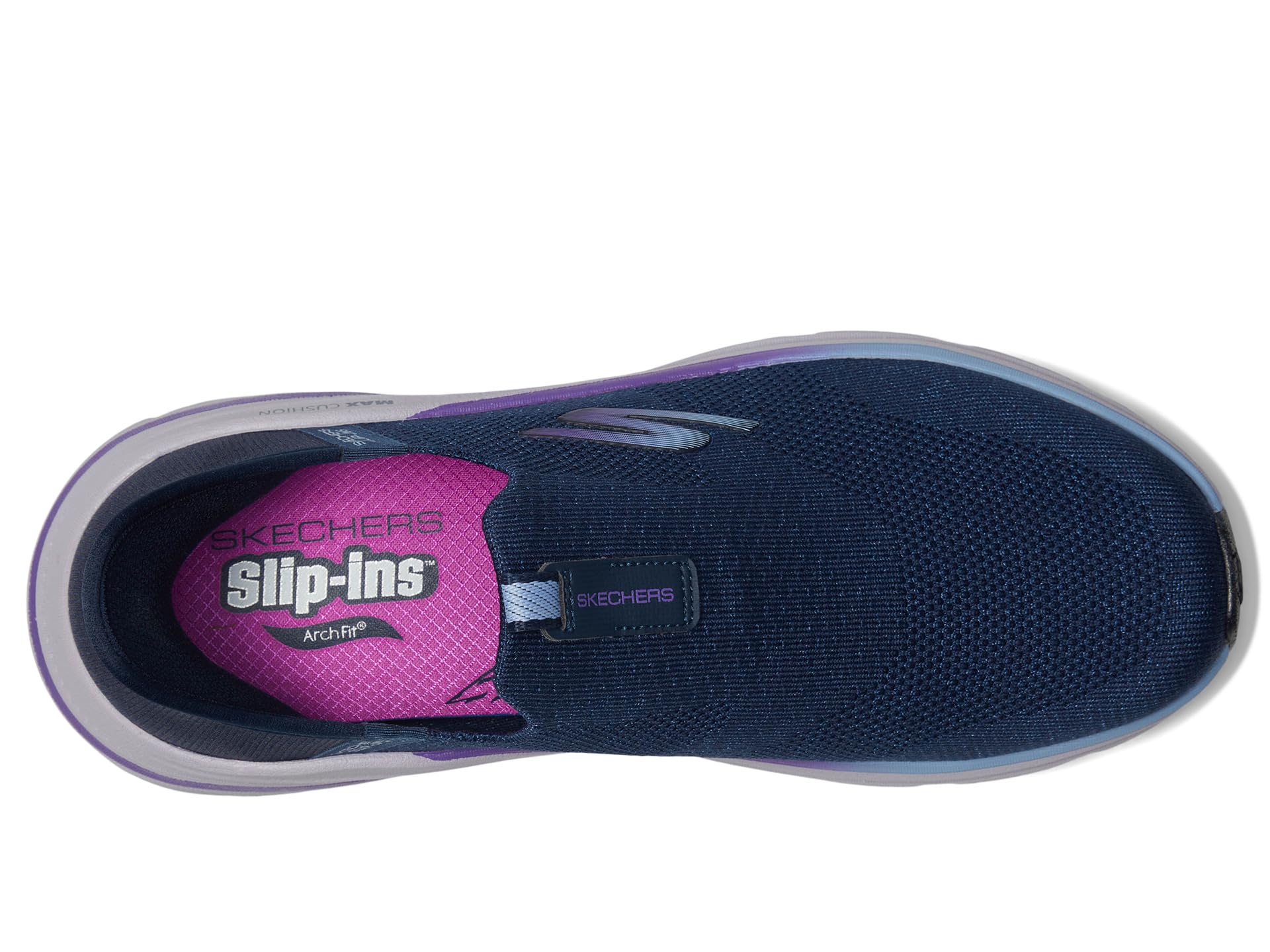Кроссовки SKECHERS Max Cushioning Arch Fit 2.0 Cambridge Hands Free Slip-Ins, Navy/Purple — фото 2