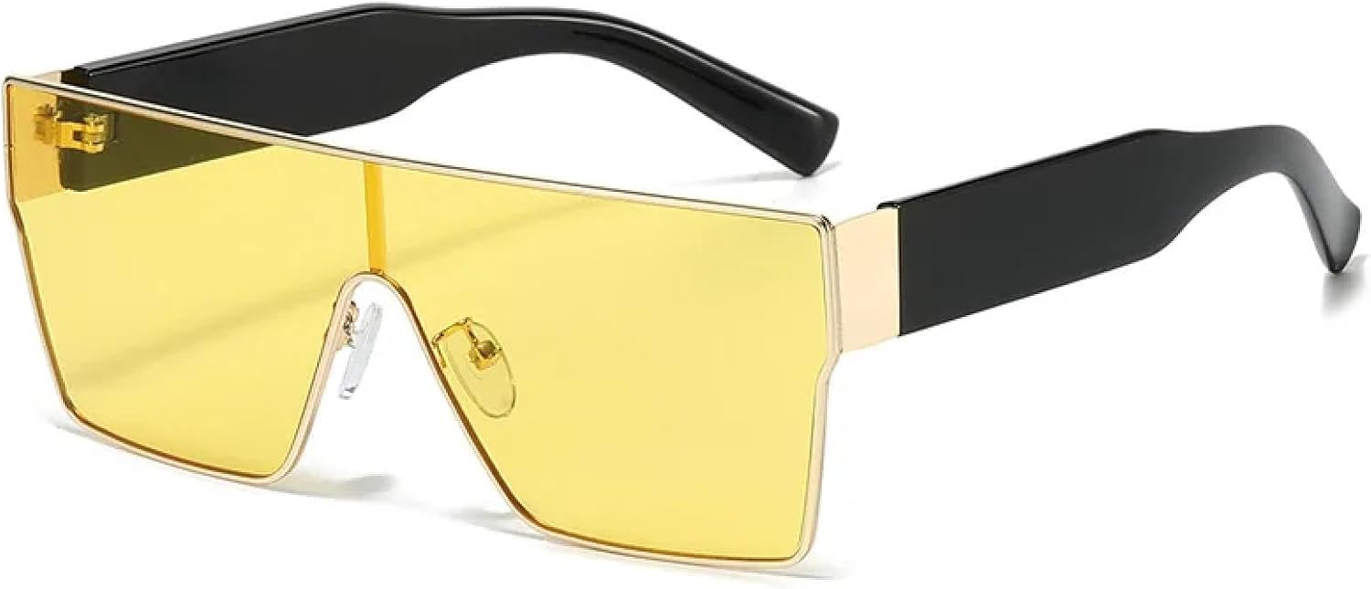 

Солнцезащитные очки для женщин и мужчин, модные, стильные, роскошные, цельные, декоративные, для активного отдыха, путешествий, вождения, с защитой от УФ-излучения UV400 TKKTLLT, Black Yellow