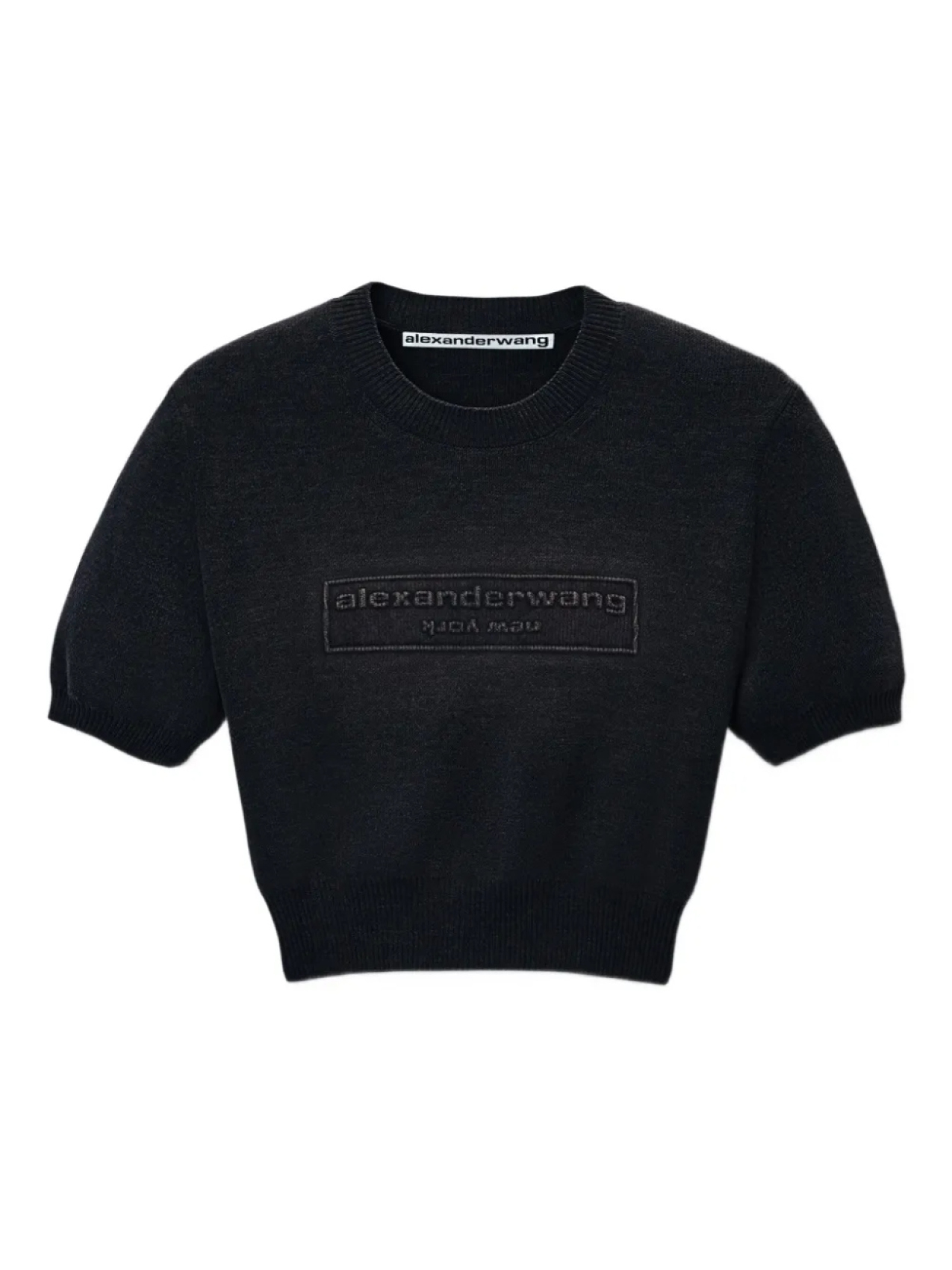 

Alexander Wang топ с короткими рукавами и тисненым логотипом, черный