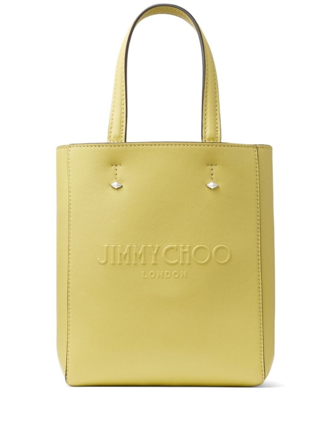 

Кожаная сумка-тоут Jimmy Choo с тисненым логотипом, желтый