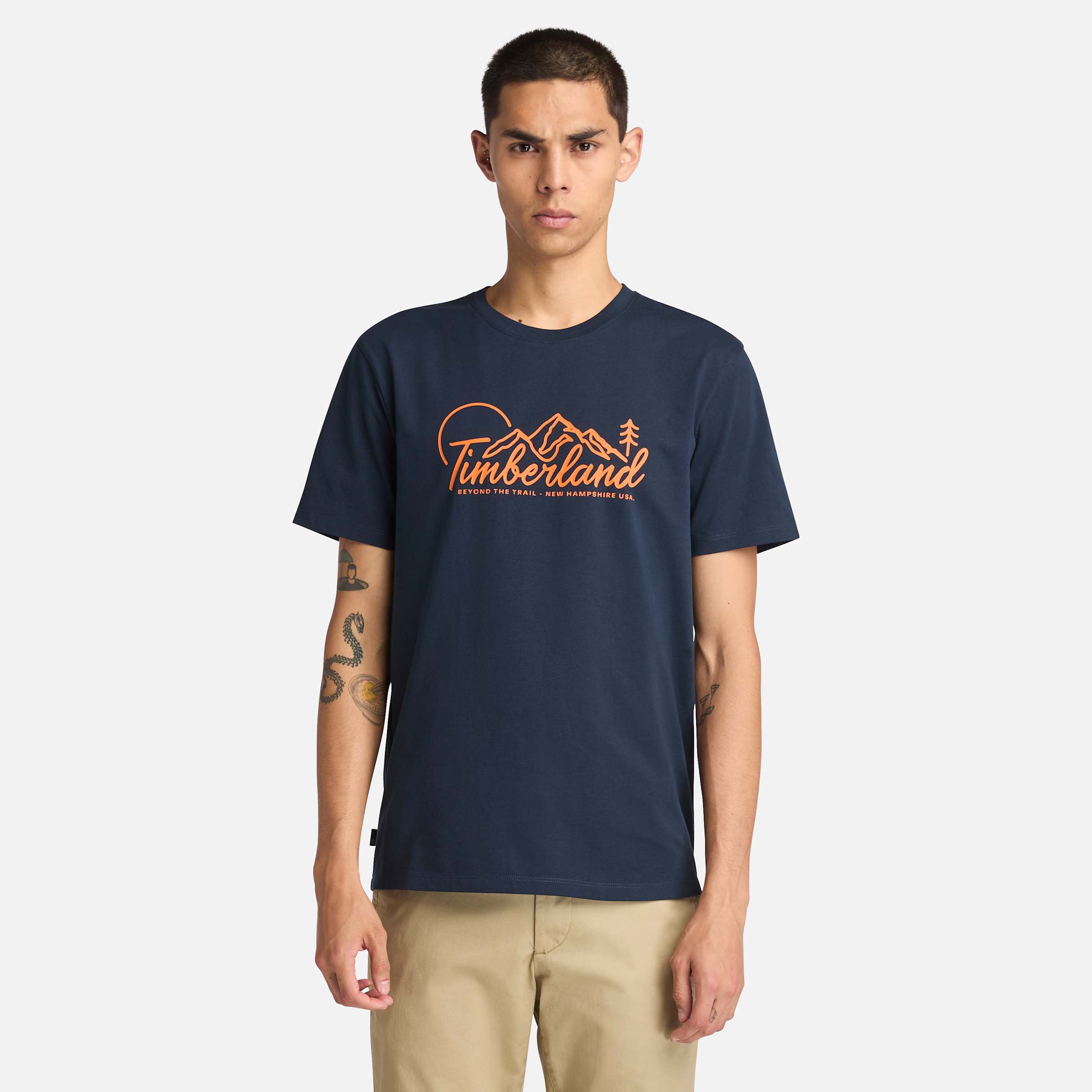 

Мужская футболка с коротким рукавом и логотипом Mountain Timberland, цвет dark sapphire