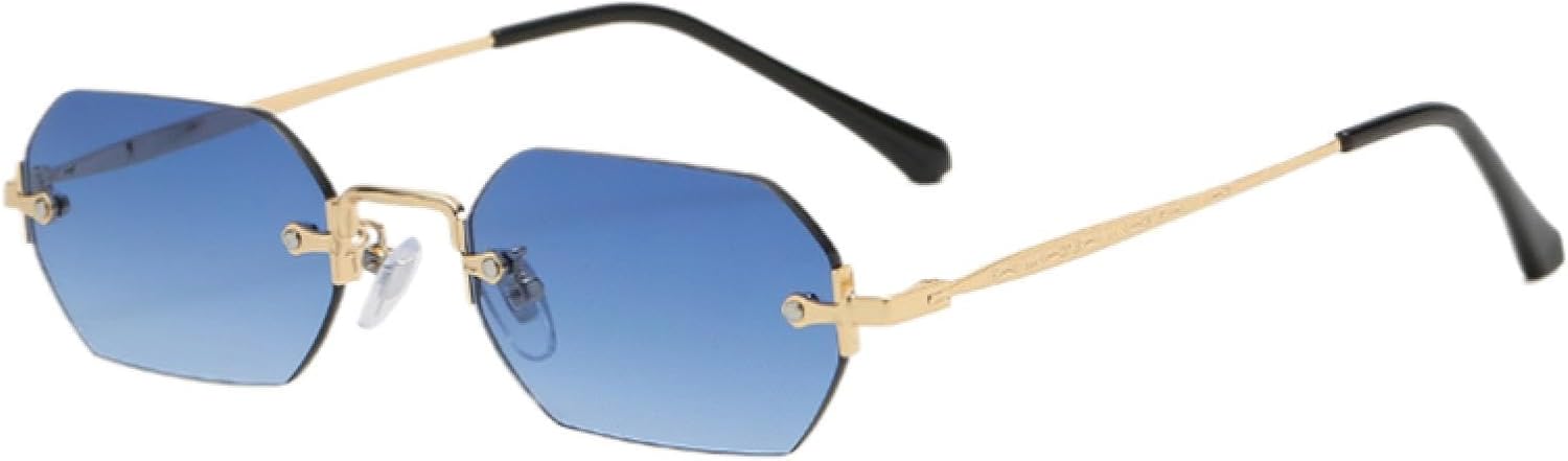 

Солнцезащитные очки с защитой от УФ-излучения UV400 | Маленькие без оправы, серый градиент | Для женщин и мужчин, для занятий спортом на открытом воздухе и вождения DSVIGF, Blue