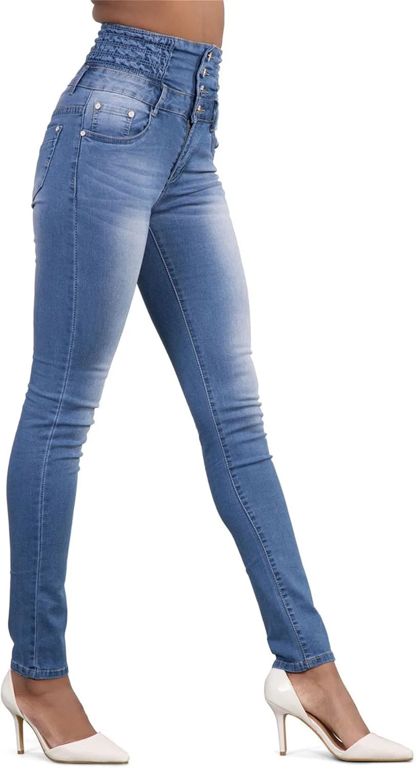 Andongnywell Flare Jeans Women High Rise Stretchy Skinny — фото 4