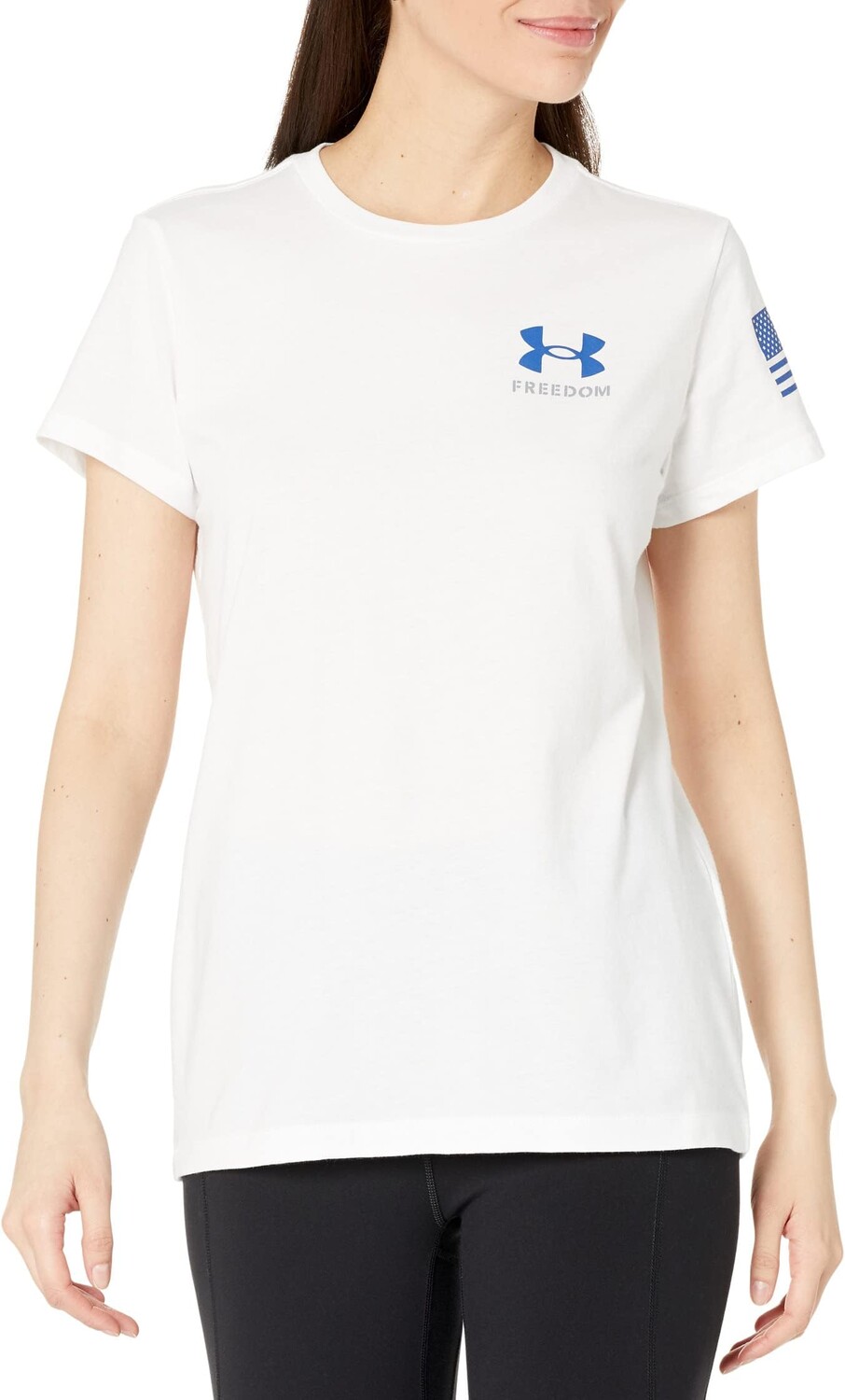

Новая футболка с флагом свободы Under Armour, цвет White/Royal