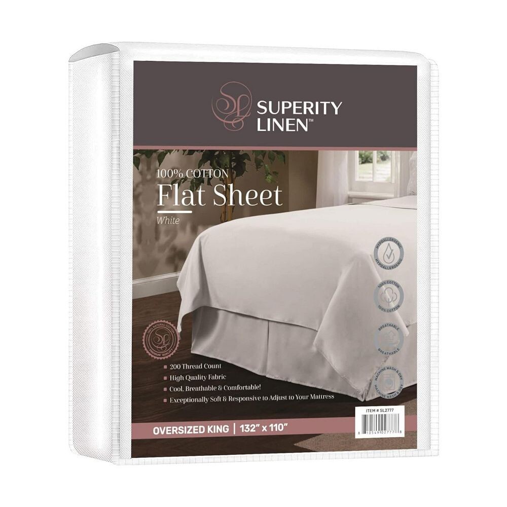 

Простыня Superity из льна, 100% хлопок Superity Linen, белый