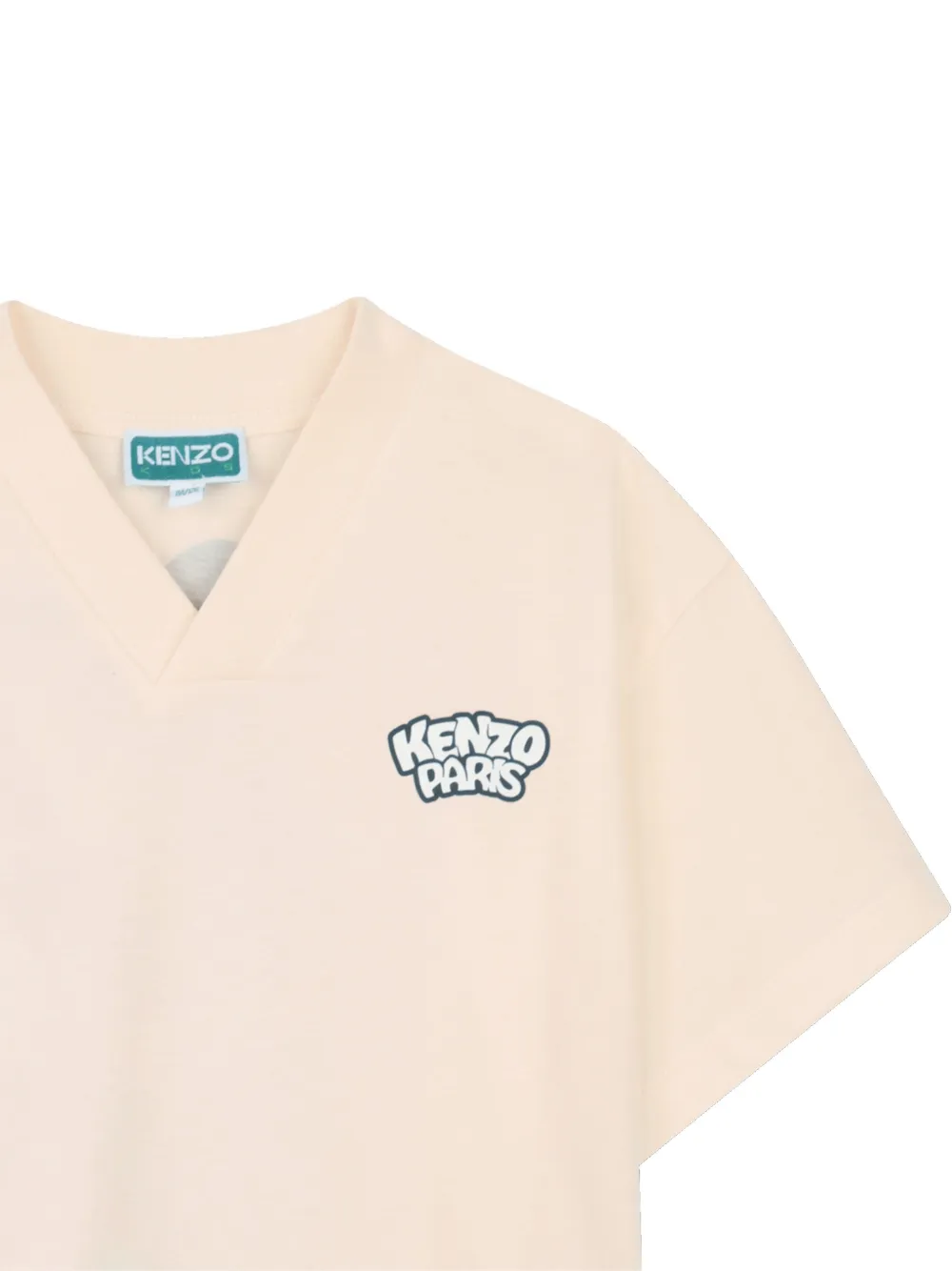 Футболка с принтом Kenzo Kids, бежевый — фото 3