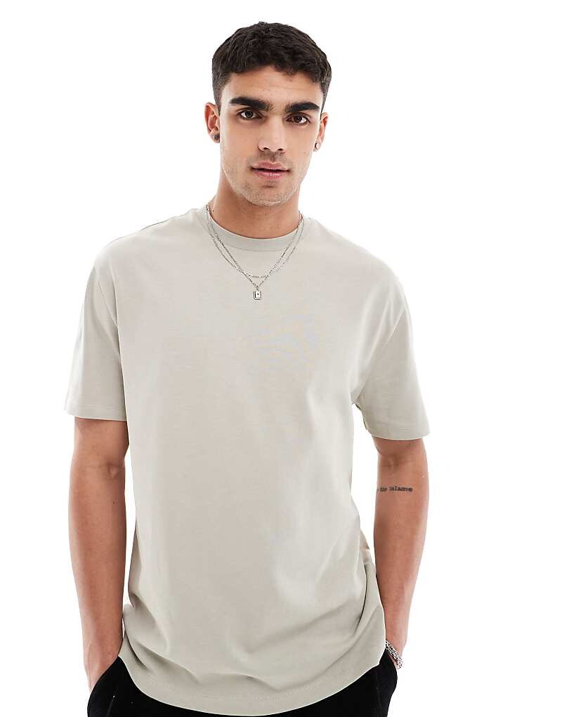 

ASOS DESIGN – Essential – серо-бежевая футболка свободного кроя, 240 г/м²