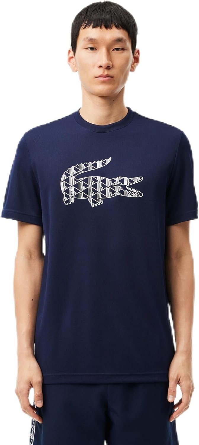 

Теннисная футболка Lacoste мужская спортивная Ultra Dry Piqué, темно-синяя, 4X-Large, Синий, Теннисная футболка Lacoste мужская спортивная Ultra Dry Piqué, темно-синяя, 4X-Large