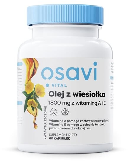 

Osavi, - Масло вечерней примулы с витаминами А и Е, 1800 мг, 60 мягких капсул