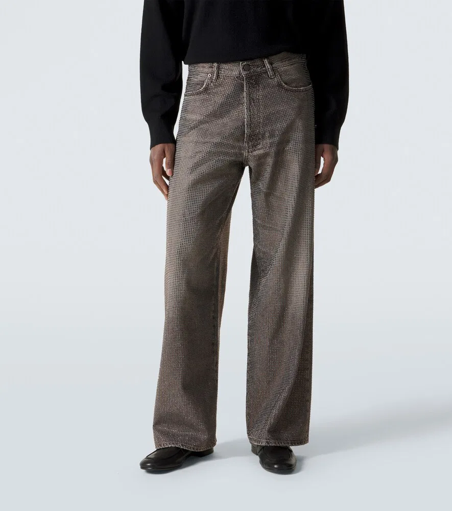 1981 год, украшенные широкие джинсы Acne Studios, черный — фото 3