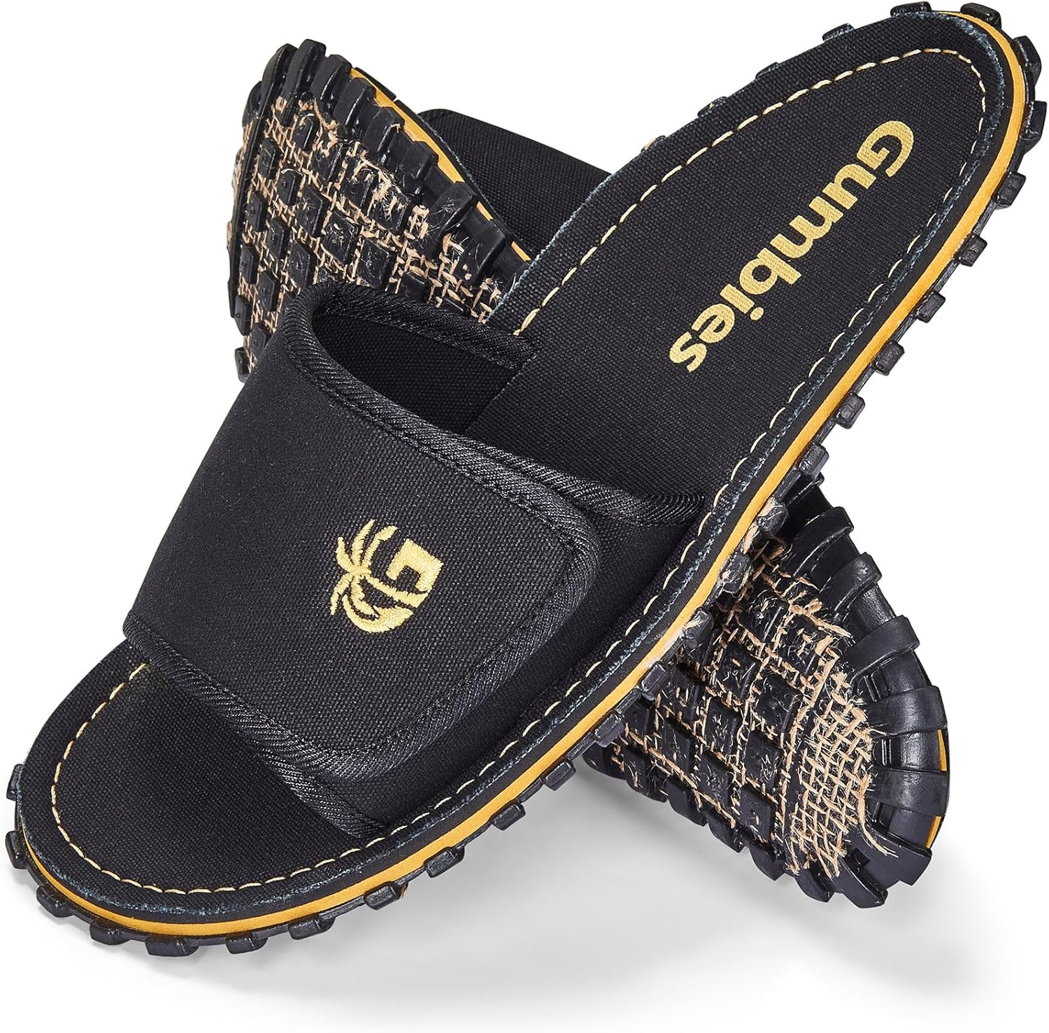 

Унисекс шлепанцы Gumbies Strider с регулируемым супермягким хлопковым ремешком, стелькой из хлопка и подошвой из переработанной резины - гарантированный комфорт, черный