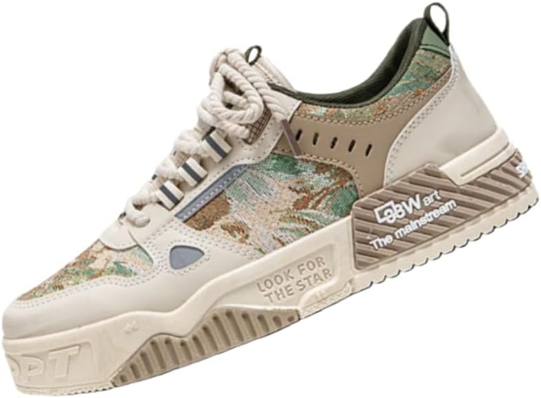 

Мужские повседневные спортивные кроссовки - удобная обувь для ходьбы - противоскользящие - на шнуровке и дышащие Fmshi, зеленый