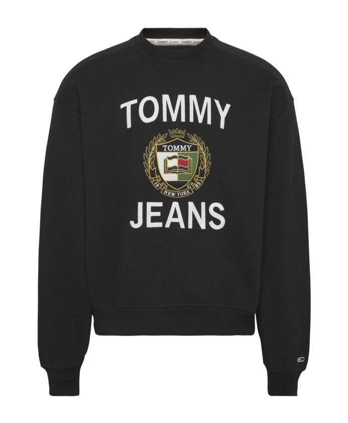 

Футболка из органического хлопка с логотипом, черная. Tommy Jeans, черный