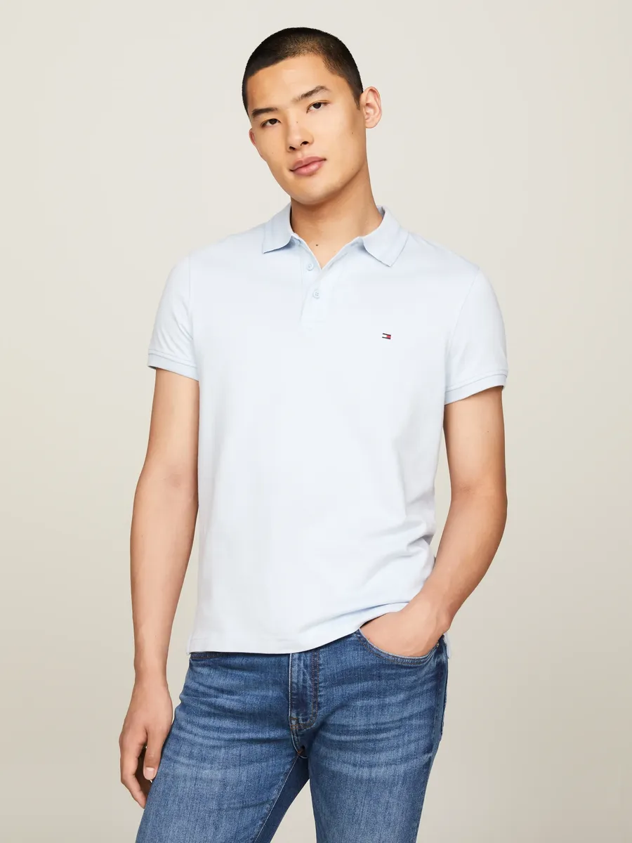 

Рубашка-поло Tommy Hilfiger "PRETWIST MOULINE SLIM FIT POLO", в крапинку, белый