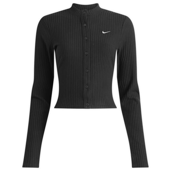 

Вязаный кардиган в рубчик от NSW Nike, черный & sail