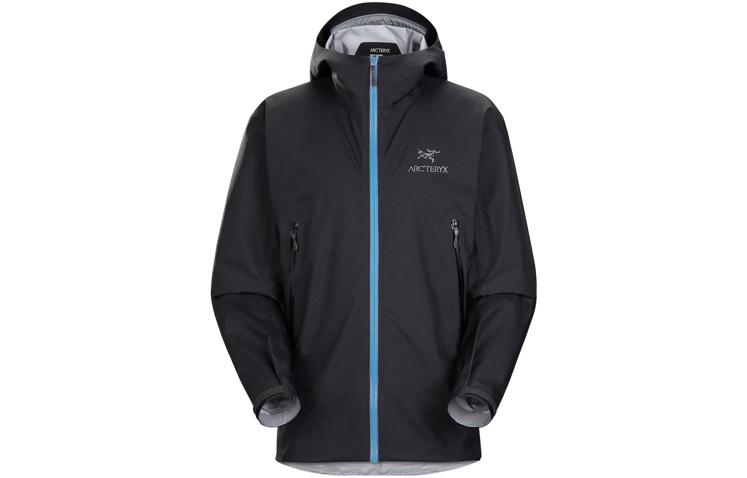 

Arcteryx Ветровка мужская для походов на открытом воздухе водонепроницаемая ветрозащитная дышащая, Black-Lake Blue