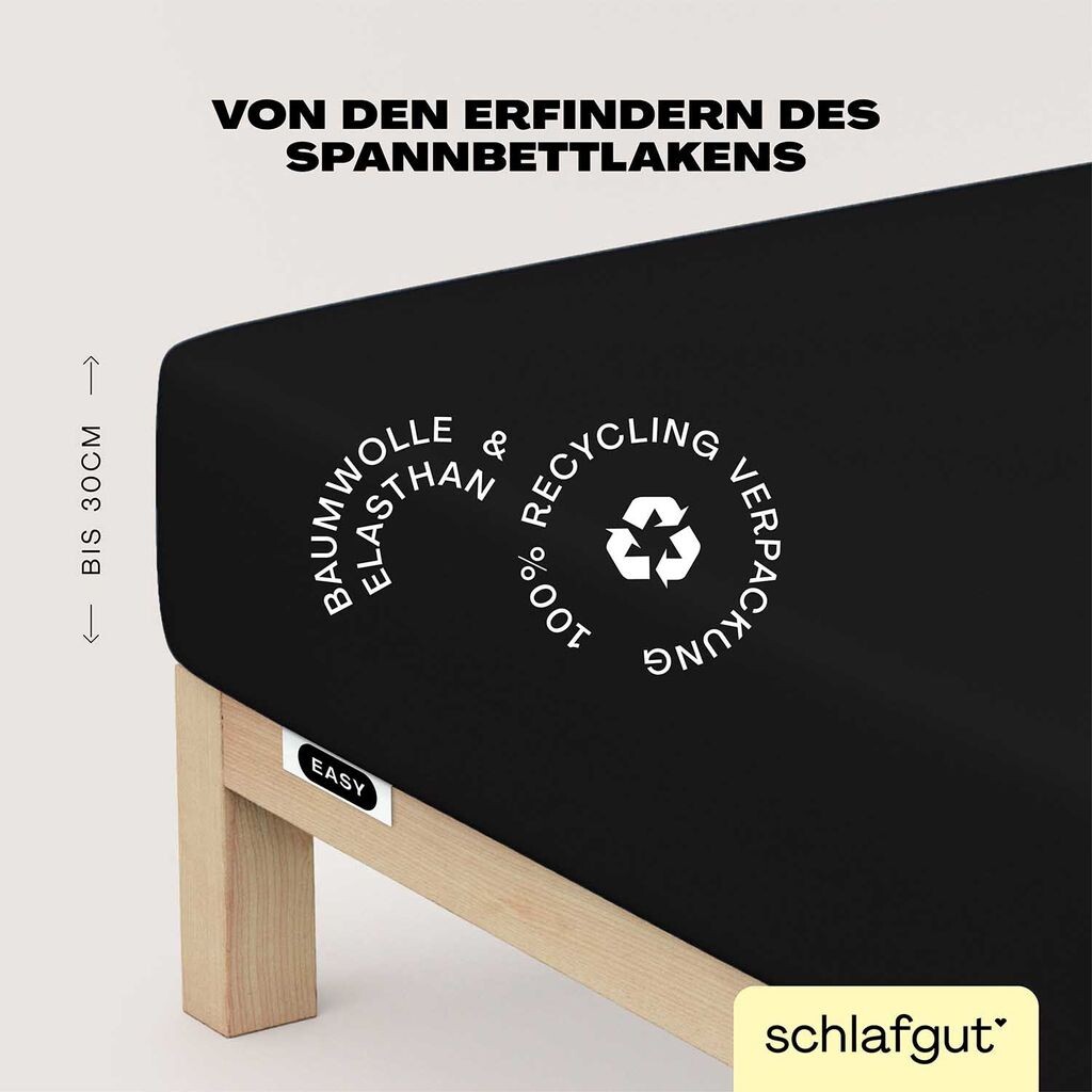 

Schlafgut Easy Jersey Простыня на подгонке с эластаном 180x200 – 200x220 см Простыня кремового цвета на подгонке из смеси хлопка