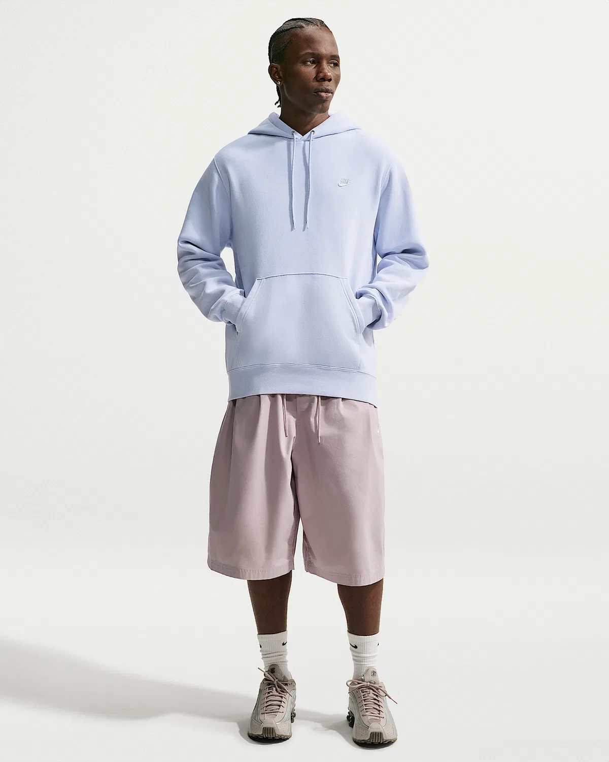 Мужская флисовая худи Nike Sportswear Club с эффектом состаривания, Ghost/Ghost — фото 4