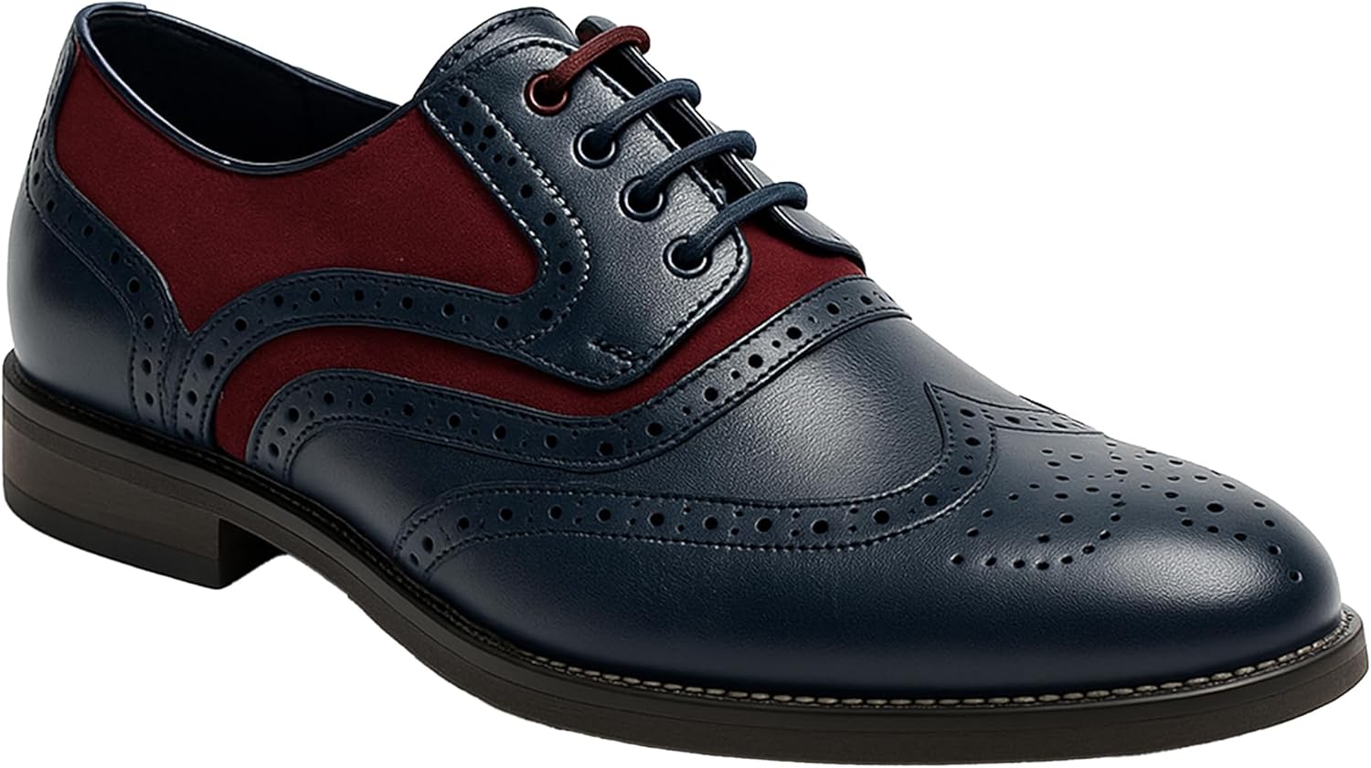 

Мужские и детские оксфорды из замши и кожи с крыльями-броугами для свадеб и любых мероприятий Sirri, красный/синий/темно-синий