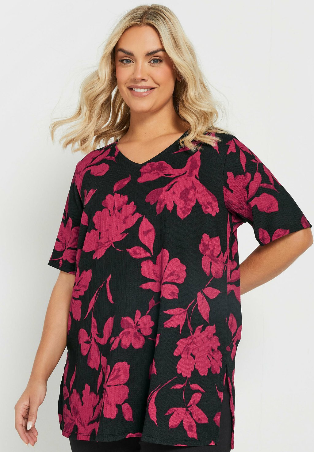 

Блуза FLORAL PRINT TEXTURED Yours Clothing, антрацит