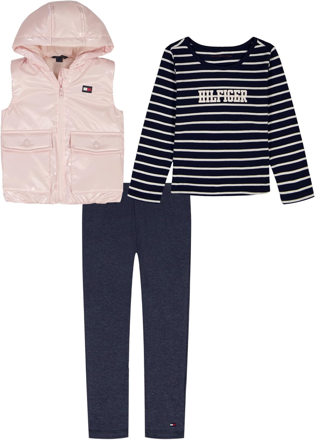 

Комплект из 3-х жилетов для девочек Tommy Hilfiger, Blushing Bride/Dark Wash/Navy Blazer