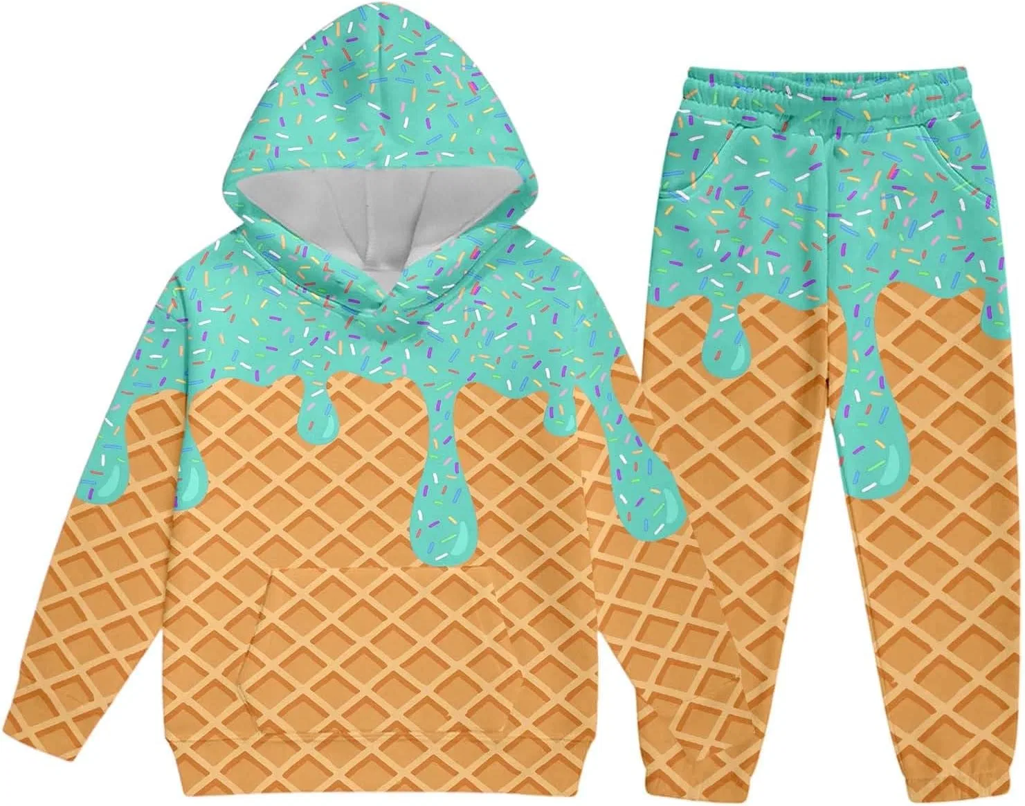 Детский спортивный костюм Ice Cream, бренд Generic, цвет 13-green — фото 4