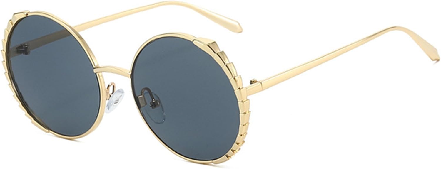 

Солнцезащитные очки Bullabulling в стиле ретро, ​​круглые, хиппи, для женщин и мужчин, винтажные, модные, большие, круглые, для повседневного ношения и путешествий, с защитой от УФ-излучения UV400, Gold Gray