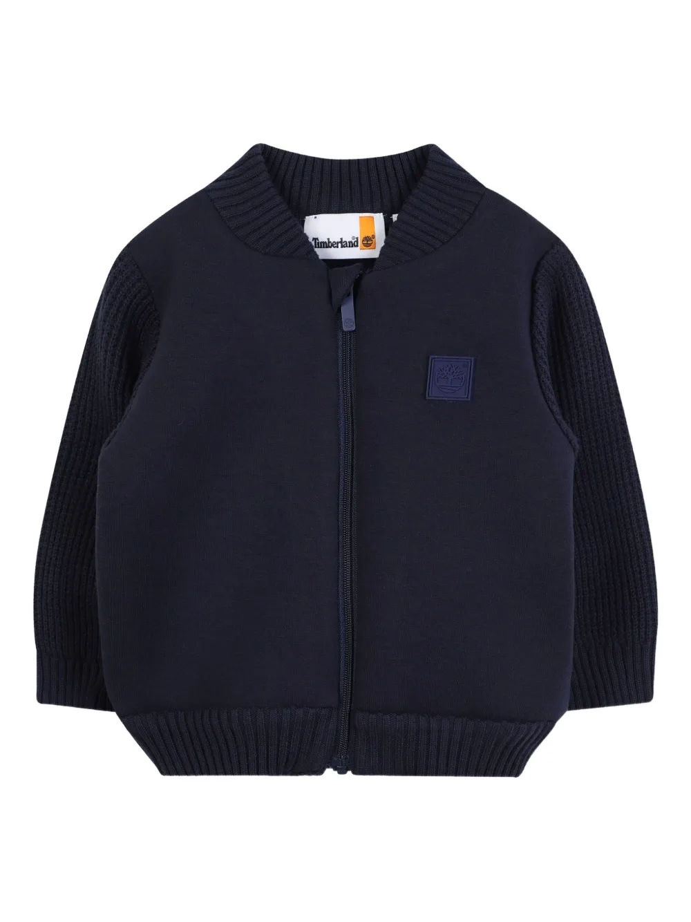 

Кардиган с ребристыми манжетами и застежкой-молнией спереди Timberland Kids, синий