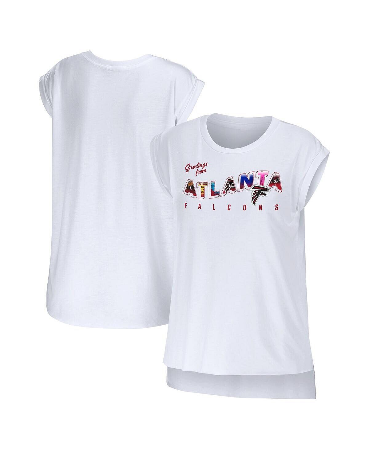 

Женская футболка White Atlanta Falcons Greeting From Muscle WEAR by Erin Andrews, белый