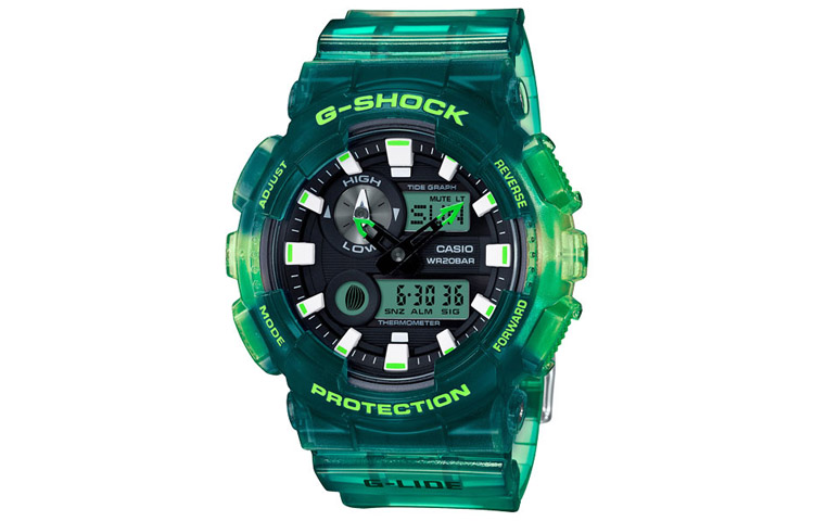 

Женские зеленые часы GAX-100MSA-3A CASIO