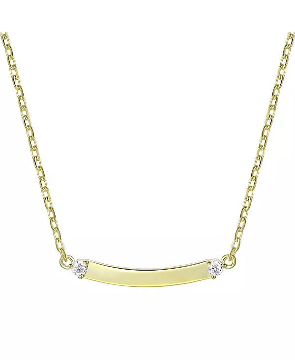 

Маленькое изогнутое ожерелье с кубическим цирконием, покрытым 14-каратным золотом Rachel Glauber, gold