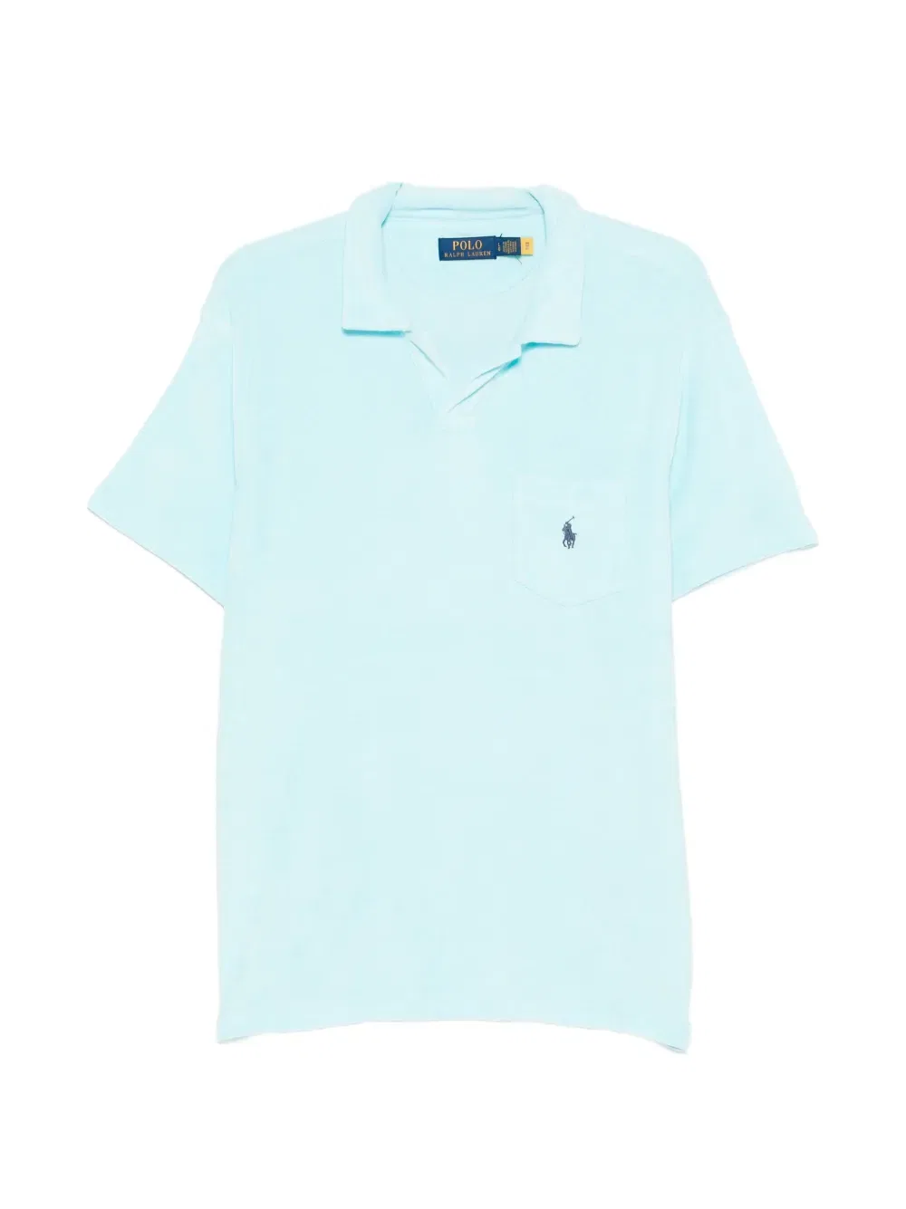 Поло с карманом и логотипом Polo Ralph Lauren, синий