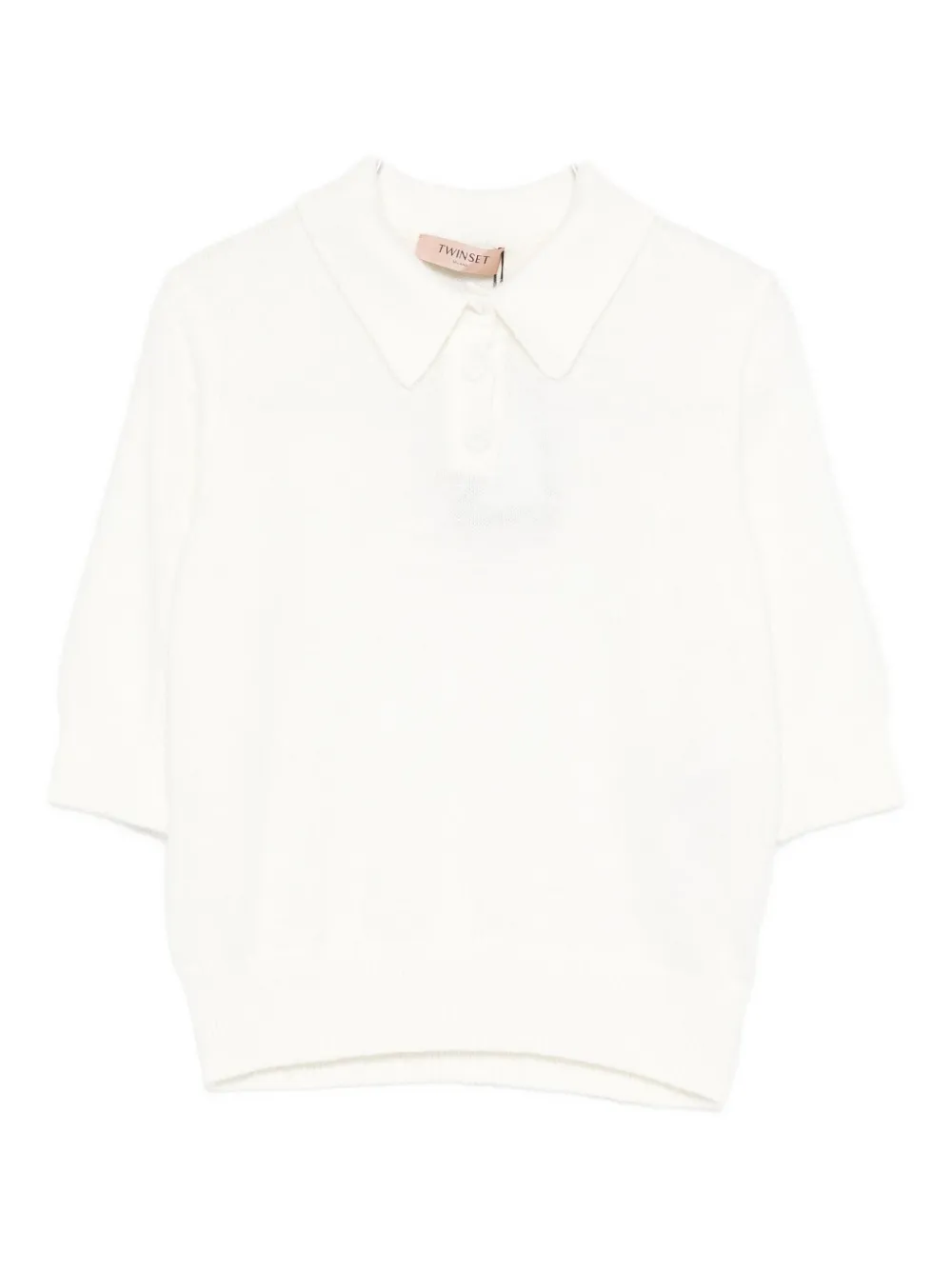 

Поло с эффектом расчесанного ворса Twinset, белый