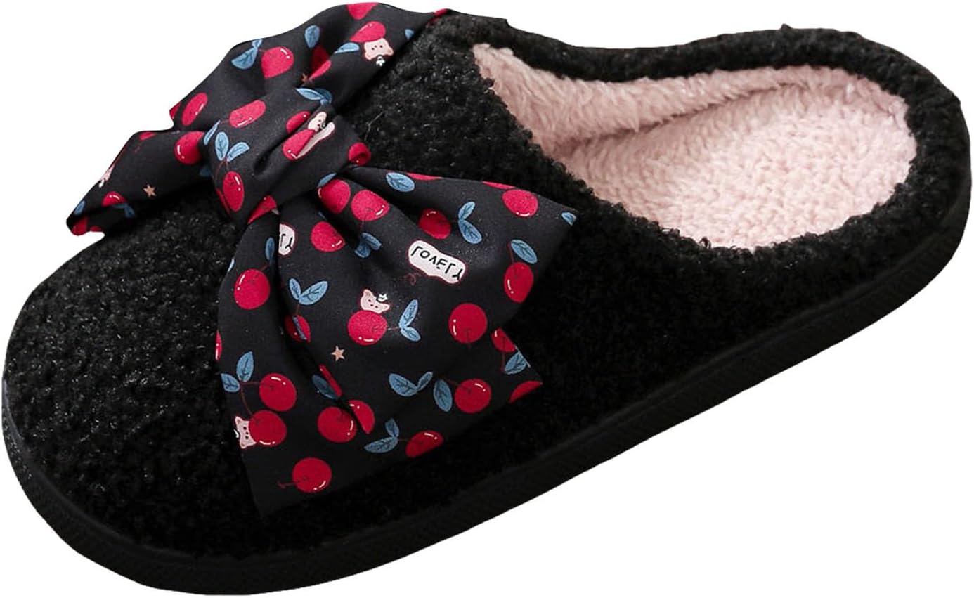 

Женские тапочки с эффектом памяти, комфортные, противоскользящие, пушистые, уютные, мягкие, с плюшевой подкладкой из флиса, с бантом, домашние тапочки для женщин и мужчин Generic, Slipper C