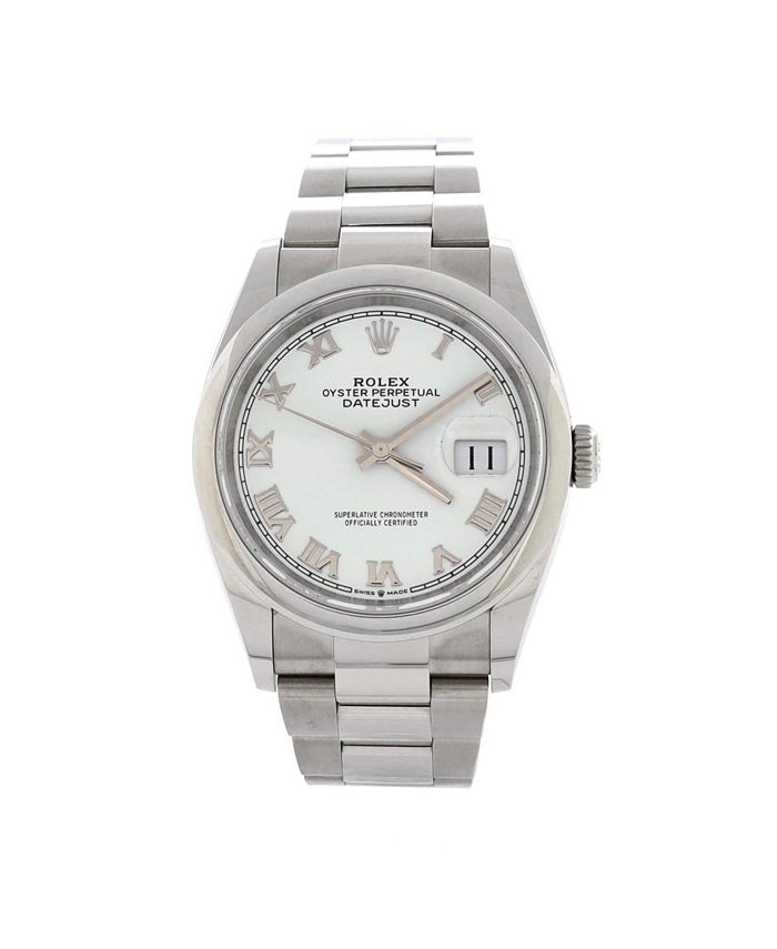 

Часы Oyster Perpetual Datejust автоматические, корпус из нержавеющей стали, 36 мм Pre-Owned Rolex, белый