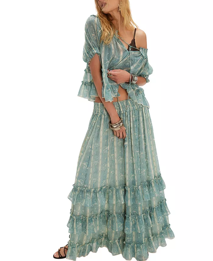 

Женский комплект из топа и макси-юбки Morning Mist Free People, синий