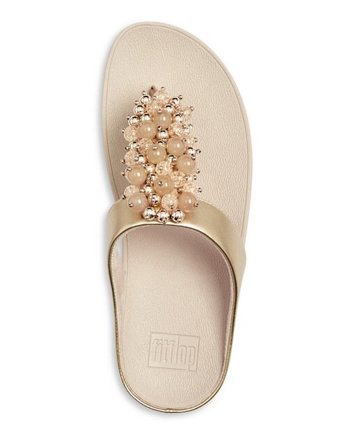 Женские босоножки на танкетке с украшением Fino FitFlop, цвет Gold — фото 3