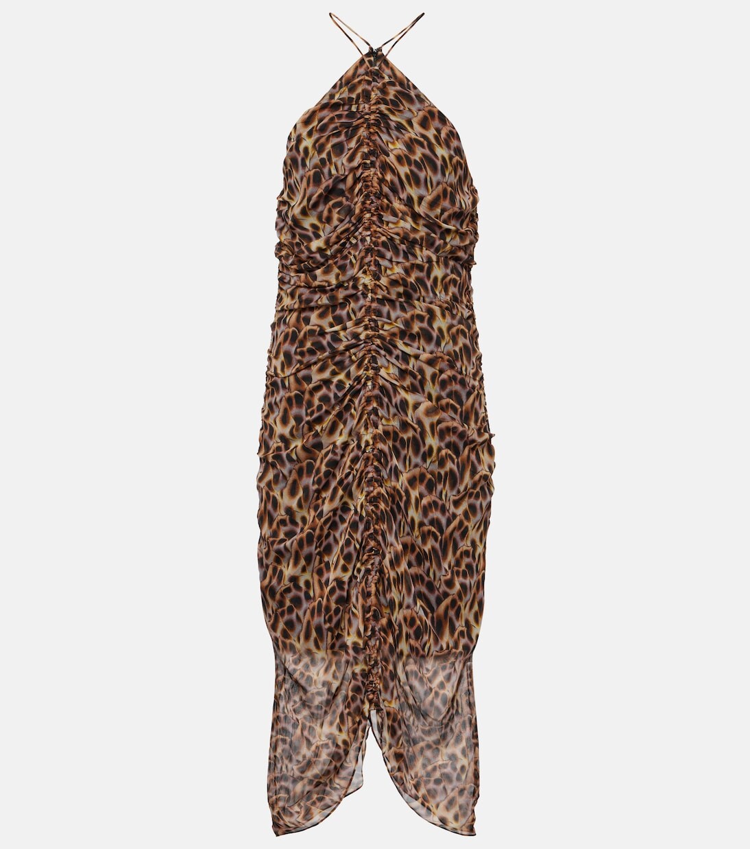 

Платье миди с воротником-халтер и принтом valdi Marant Etoile, мультиколор