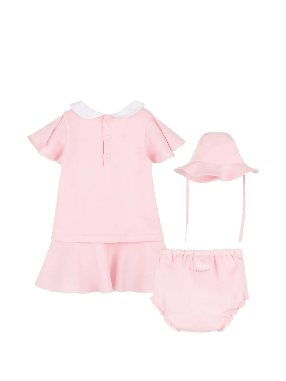 Комплект с платьем для малышки с воротником Givenchy Kids, розовый — фото 2