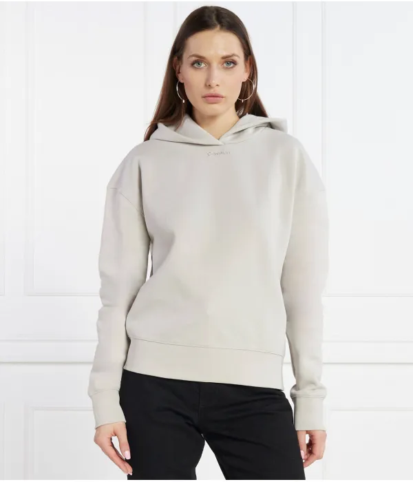 Толстовка с металлическим микрологотипом Regular fit Calvin Klein, серый — фото 3