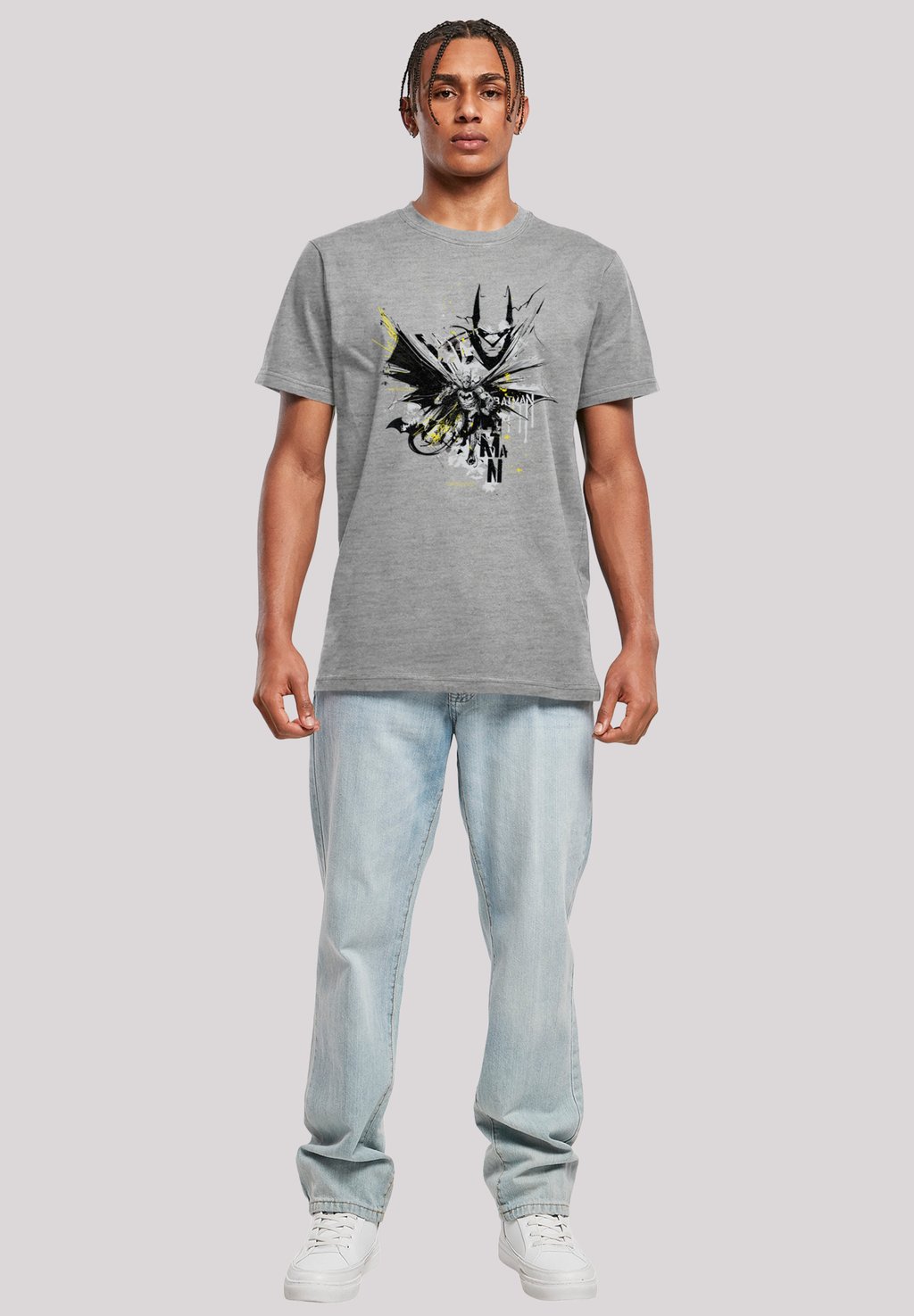 

Футболка с принтом DC COMICS BATMAN BATFACE SPLASH F4NT4STIC, серый